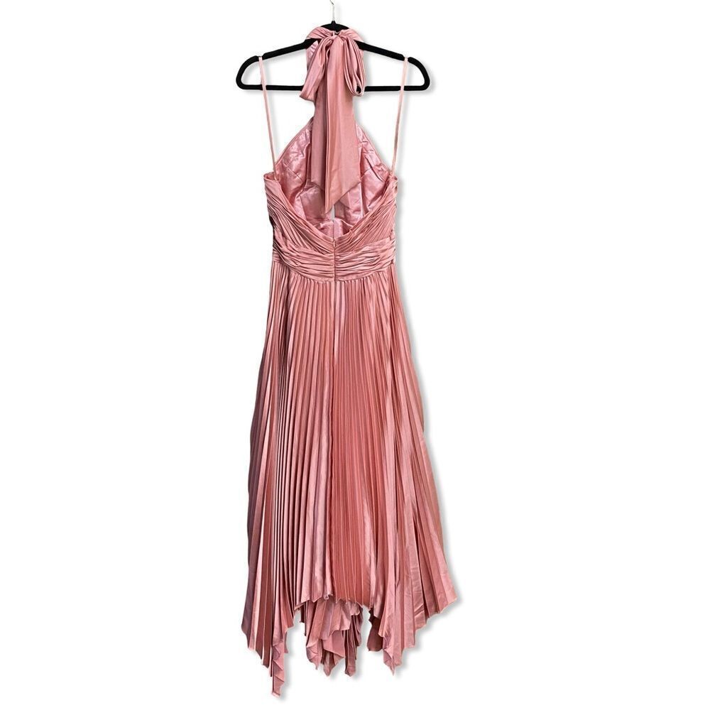 Mac Duggal Pink 11302
Pleated Halter Neck Asymmetrical Hem Gown Maxi Dress 8 - Picture 5 of 13